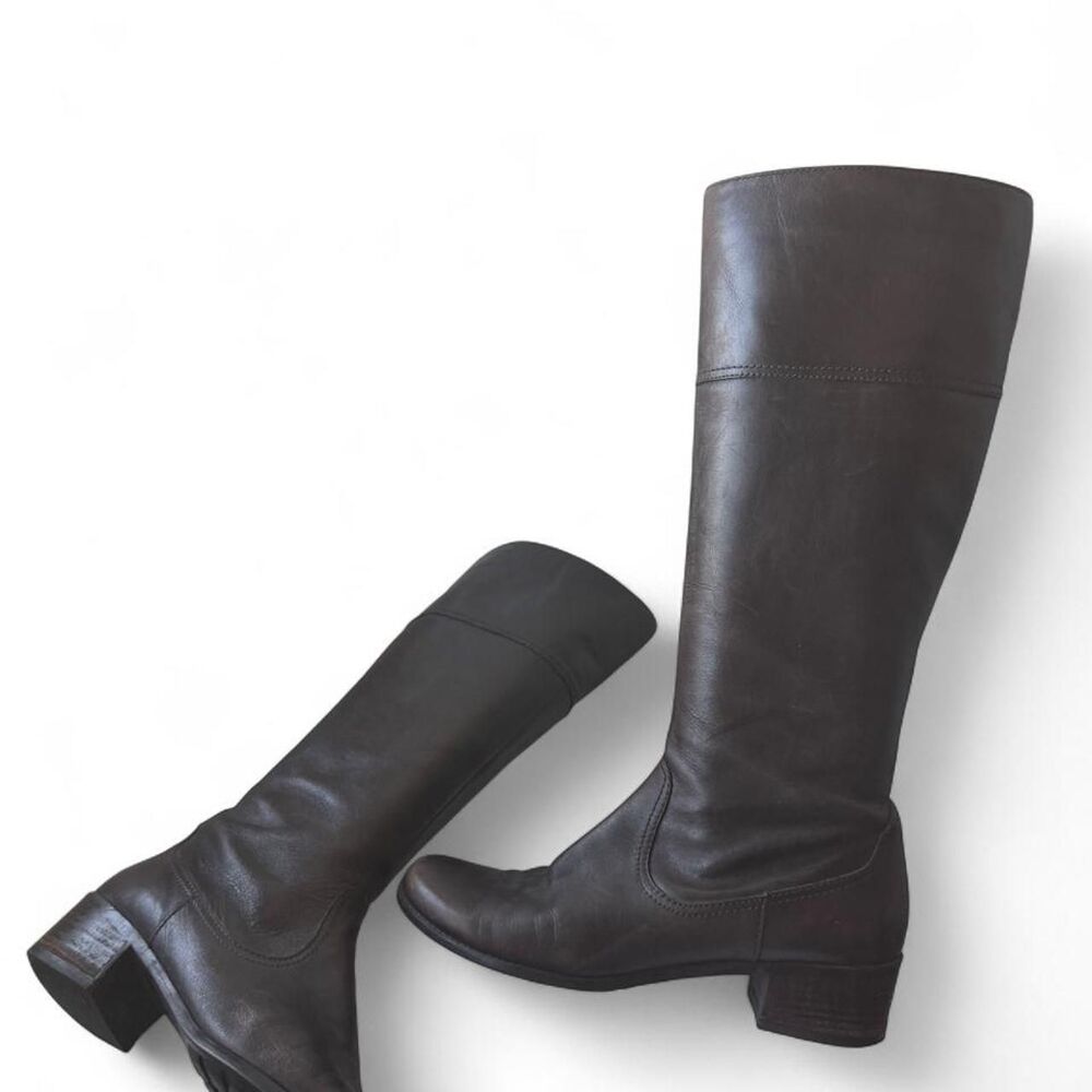Y2K Bandolino Brown Leather Knee-High Boots Size 9.5